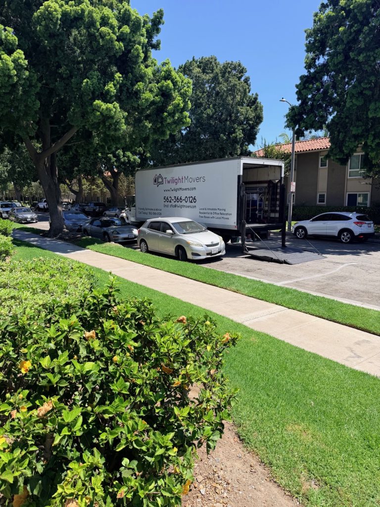 Twilight Movers moving truck at a Long Beach apartment community for a local residential move
