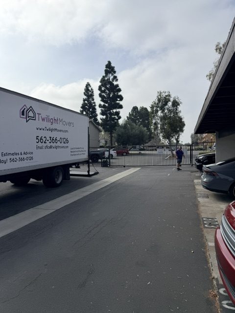 Twilight Movers truck at an apartment moving job in Southern California